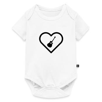 Heart I love guitare acoustique guitare guitariste musique - Body à manches courtes Premium Bébé - blanc - Devant