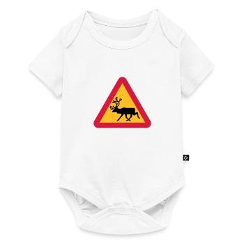 Reindeer warning sign - Baby Premium short-sleeve bodysuit - white - Front