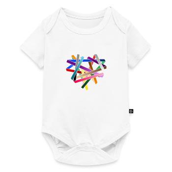 LOVE - wrapped criss-cross - Baby Premium short-sleeve bodysuit - white - Front