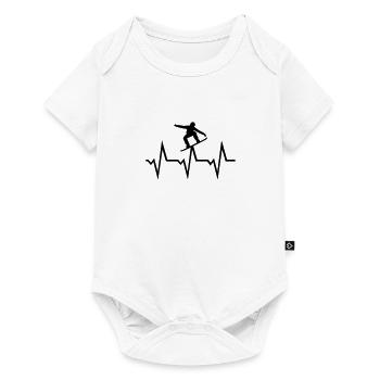 Snowboarding ECG Heartbeat - Body à manches courtes Premium Bébé - blanc - Devant
