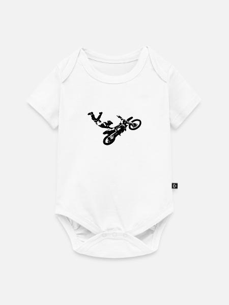 Motocross Sprung - Baby Premium Kurzarmbody - Weiß