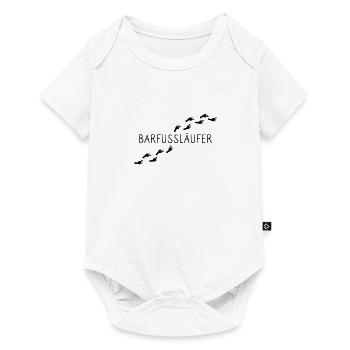 Barfußläufer; für Läufer die barfuß laufen - Baby Premium Kurzarmbody - Weiß - Vorne