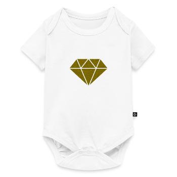 Diamond gold glitter - Baby Premium short-sleeve bodysuit - white - Front