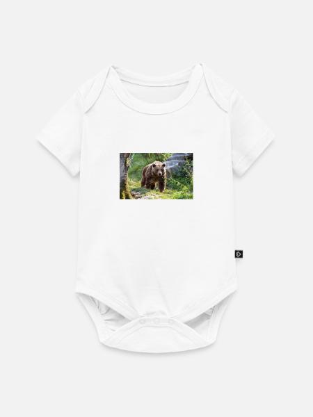 Braunbär - Baby Premium Kurzarmbody - Weiß