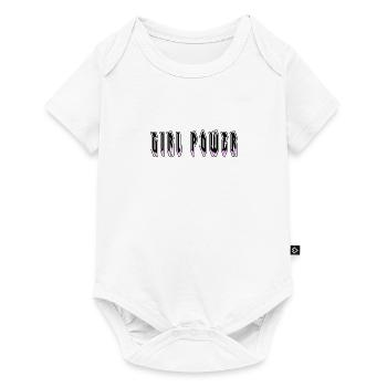 "Girl Power" in einem gefärbten Duo - Baby Premium Kurzarmbody - Weiß - Vorne