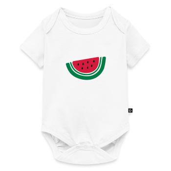 demi pastèque fruits-2 - Body à manches courtes Premium Bébé - blanc - Devant