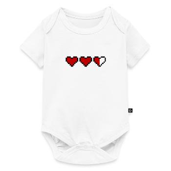 coeur coeur vie pixel gamer - Body à manches courtes Premium Bébé - blanc - Devant