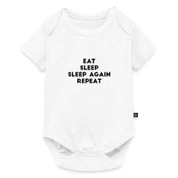 eat sleep sleep again repeat saying lazy chill - Baby Premium short-sleeve bodysuit - white - Front