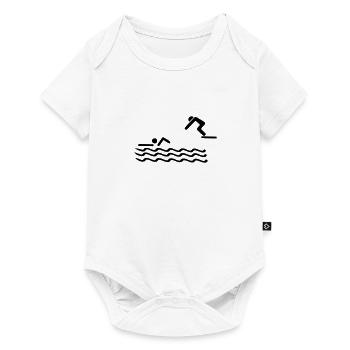 Natation, nageur - Body à manches courtes Premium Bébé - blanc - Devant