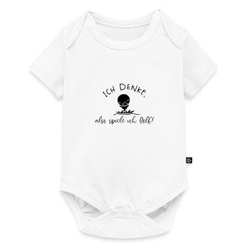 ICH DENKE SPIELE GOLF CLUB SPORT GRÜN SPRUCH MOTIV - Baby Premium Kurzarmbody - Weiß - Vorne