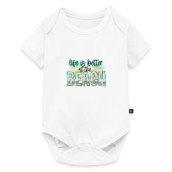 VACANCES VACANCES À LA PLAGE PALMIERS MOTIF DE VOYAGE DU SOLEIL - Body à manches courtes Premium Bébé - blanc - Devant