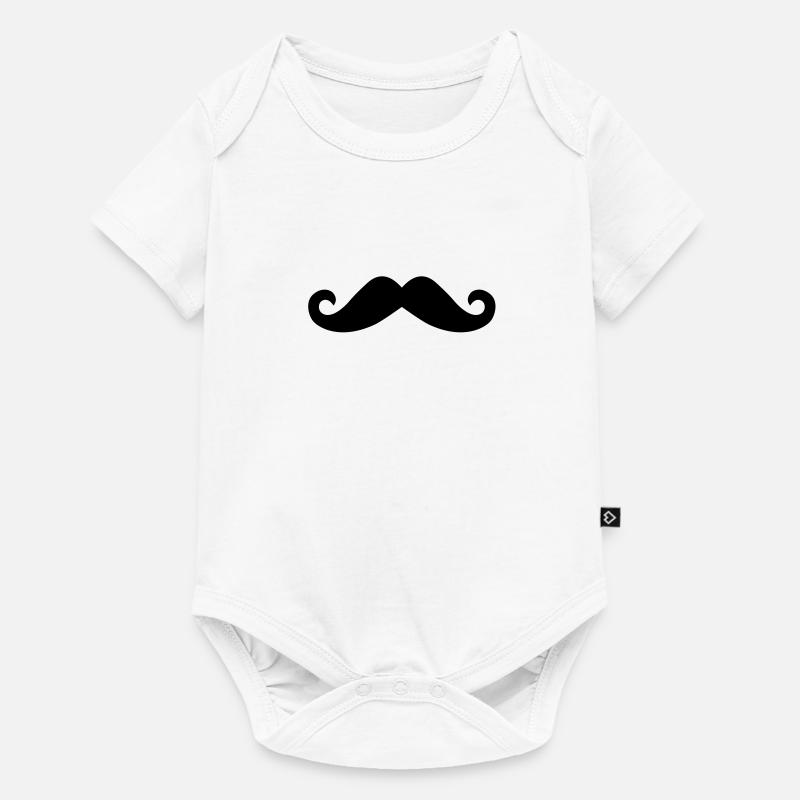 Schnurrbart - Baby Premium Kurzarmbody - Weiß