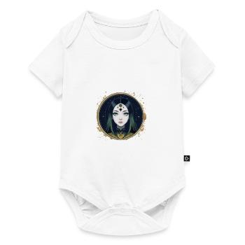 asiatin,grüne augen,emo,gold,gothic,punk - Baby Premium Kurzarmbody - Weiß - Vorne
