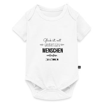 Glück ist mit großartigen Menschen zu arbeiten - Baby Premium Kurzarmbody - Weiß - Vorne