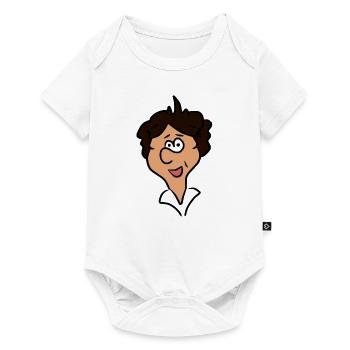 Bande dessinée Visage de femme heureuse - Body à manches courtes Premium Bébé - blanc - Devant