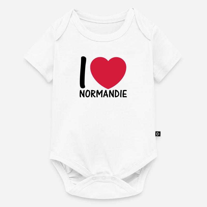 i love normandie 2c - Body à manches courtes Premium Bébé - blanc