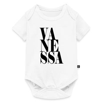 Vanessa Nom Prénom Police moderne Word Art - Body à manches courtes Premium Bébé - blanc - Devant