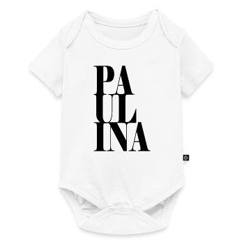 Paulina Surname First name Modern font Word Art - Baby Premium short-sleeve bodysuit - white - Front
