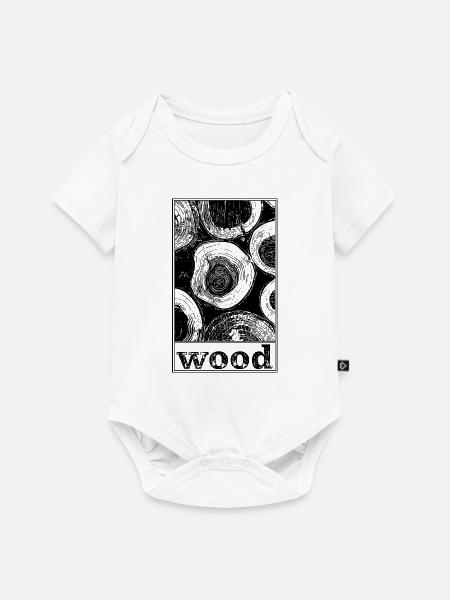 wood - Baby Premium Kurzarmbody - Weiß