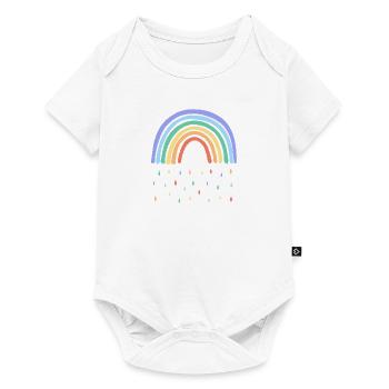Regenbogen Regen - Baby Premium Kurzarmbody - Weiß - Vorne