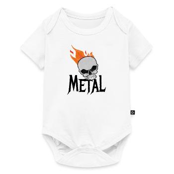 Skull metal Head Heavy Metal - Baby Premium short-sleeve bodysuit - white - Front