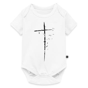 traverser fragmentées déchiqueté petite conception - Body à manches courtes Premium Bébé - blanc - Devant