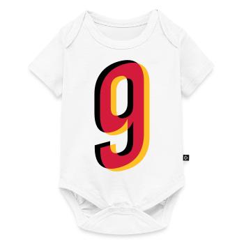 Number 9 Germany jersey number black red gold - Baby Premium short-sleeve bodysuit - white - Front