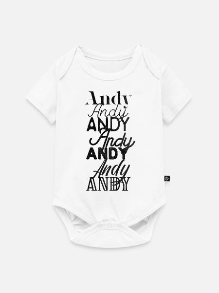 Andy - Baby Premium Kurzarmbody - Weiß