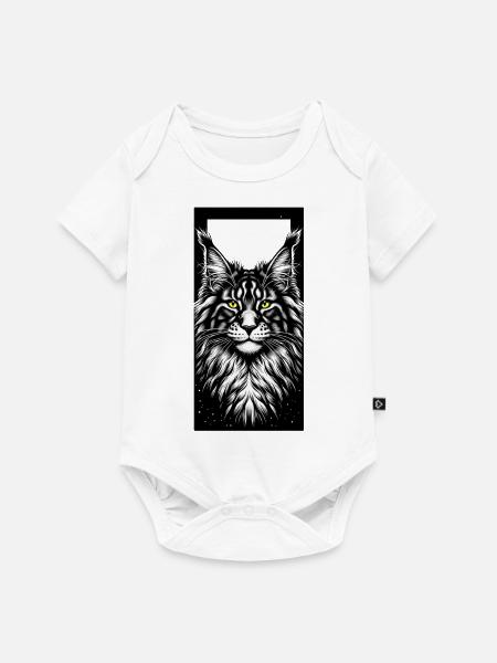 Katzengesicht - Baby Premium Kurzarmbody - Weiß