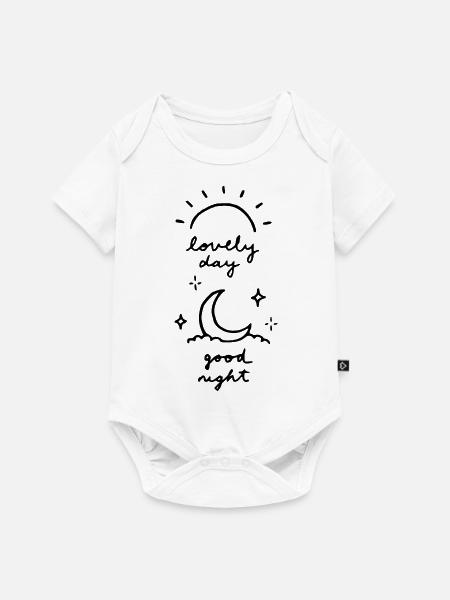 lovely night - Baby Premium Kurzarmbody - Weiß