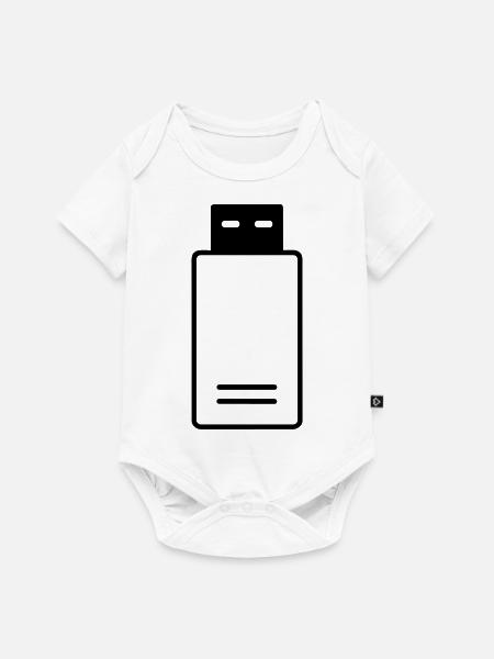 USB-Stick - Baby Premium Kurzarmbody - Weiß