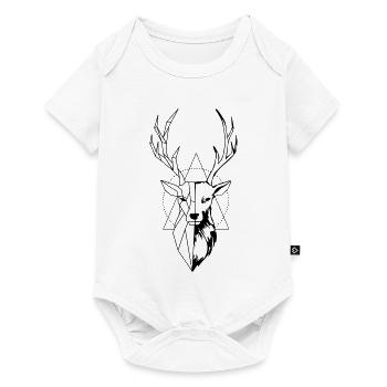 Hirsch - Baby Premium Kurzarmbody - Weiß - Vorne