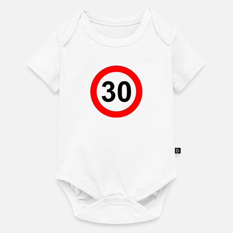 Road sign speed limit 30 - Baby Premium short-sleeve bodysuit - white