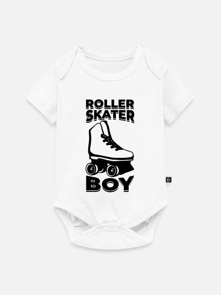 Rollschuh Junge - Baby Premium Kurzarmbody - Weiß