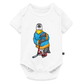 Pinguin Eishockey Eishockeyschläger - Baby Premium Kurzarmbody - Weiß - Vorne