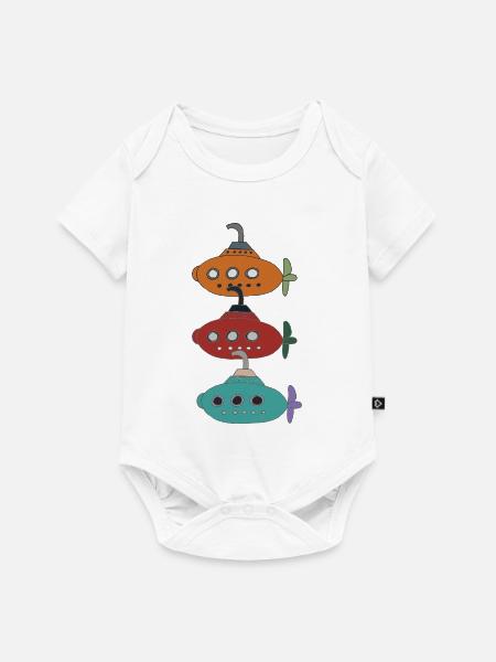 Fantasievoller Unterwasser-boote - Baby Premium Kurzarmbody - Weiß