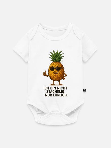 Ananas mit Stil und Ehrlichkeit - Baby Premium Kurzarmbody - Weiß