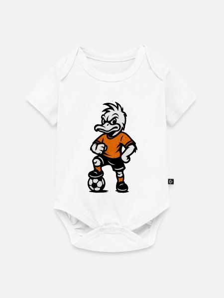 Retro-Duck Fußballheld - Baby Premium Kurzarmbody - Weiß