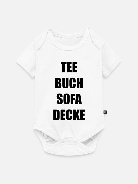 Tee Buch Sofa Decke - Baby Premium Kurzarmbody - Weiß