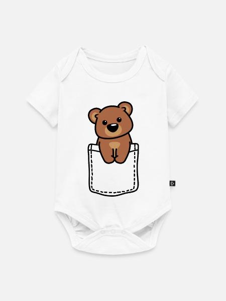 Kuschelbär Illustration Purist - Baby Premium Kurzarmbody - Weiß