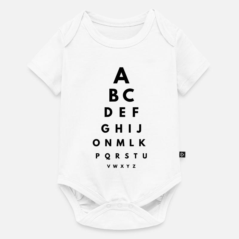 Sehtest - Baby Premium Kurzarmbody - Weiß