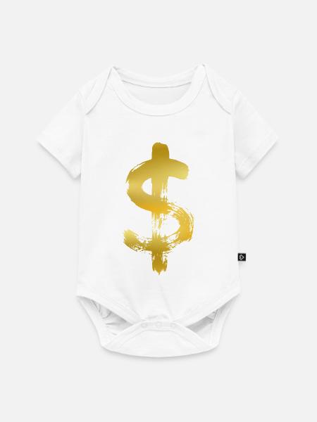 Goldener Dollar - Baby Premium Kurzarmbody - Weiß