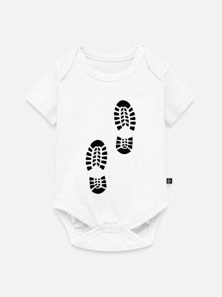 Fußabdruck Schuhe - Baby Premium Kurzarmbody - Weiß