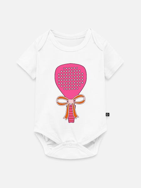 Padel Schläger Geschenk - Baby Premium Kurzarmbody - Weiß