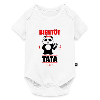 Bientôt Tat, Future tante, tu vas être tata - Body à manches courtes Premium Bébé - blanc - Devant