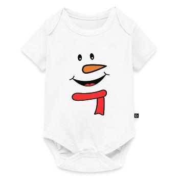 Snowman face with scarf - Baby Premium short-sleeve bodysuit - white - Front