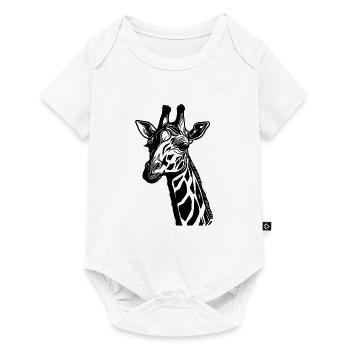 Girafe mignonne avec un look mignon - Body à manches courtes Premium Bébé - blanc - Devant