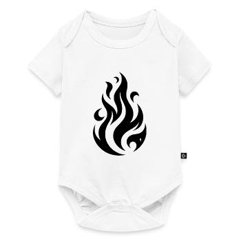 Tribal Tattoo Flammen Feuer Illustration Design - Baby Premium Kurzarmbody - Weiß - Vorne