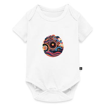 Paysage naturel - Design d’art rétro - Body à manches courtes Premium Bébé - blanc - Devant