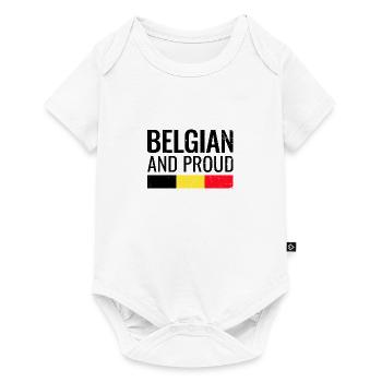 Drapeau belge et fier du drapeau belge - Body à manches courtes Premium Bébé - blanc - Devant